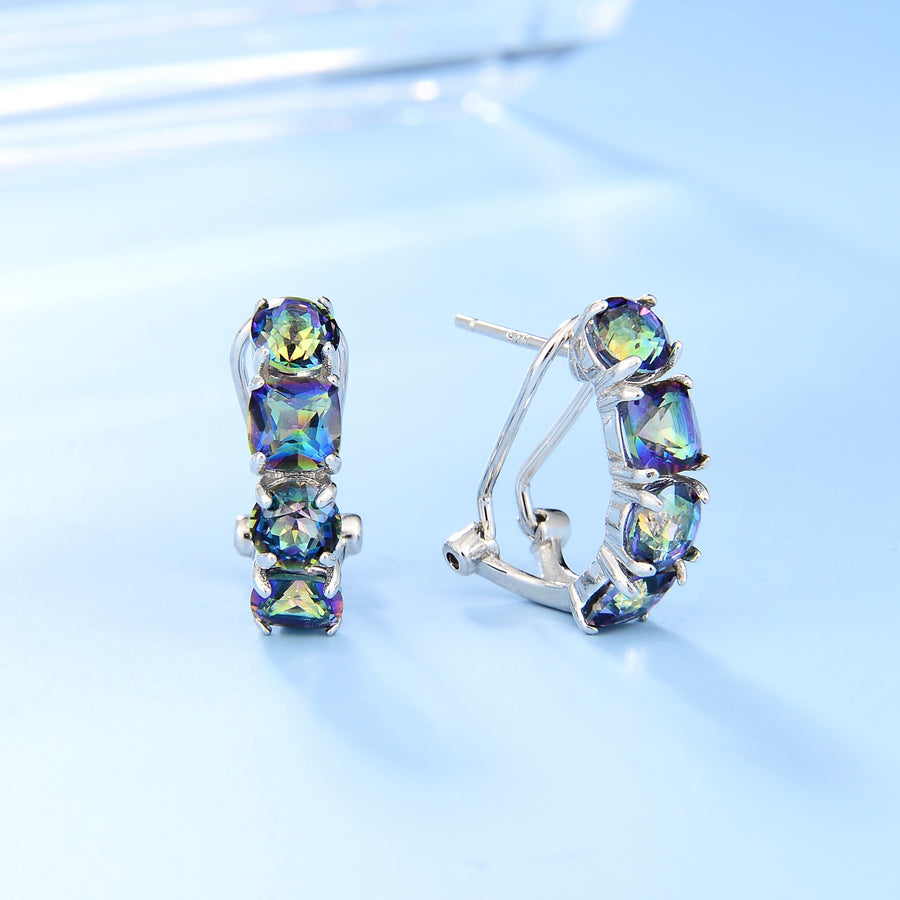 Garnet & Mystic Exotic Gemstone Earrings