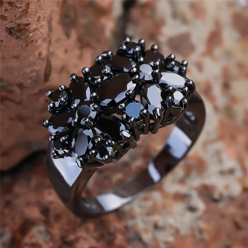 Male Feather Honey Vintage Crystal BIG Ring