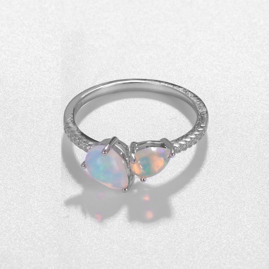 Vintage Natural Ethiopia Opal Water Drop Gemstone Ring